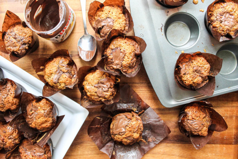 muffin banane e nutella