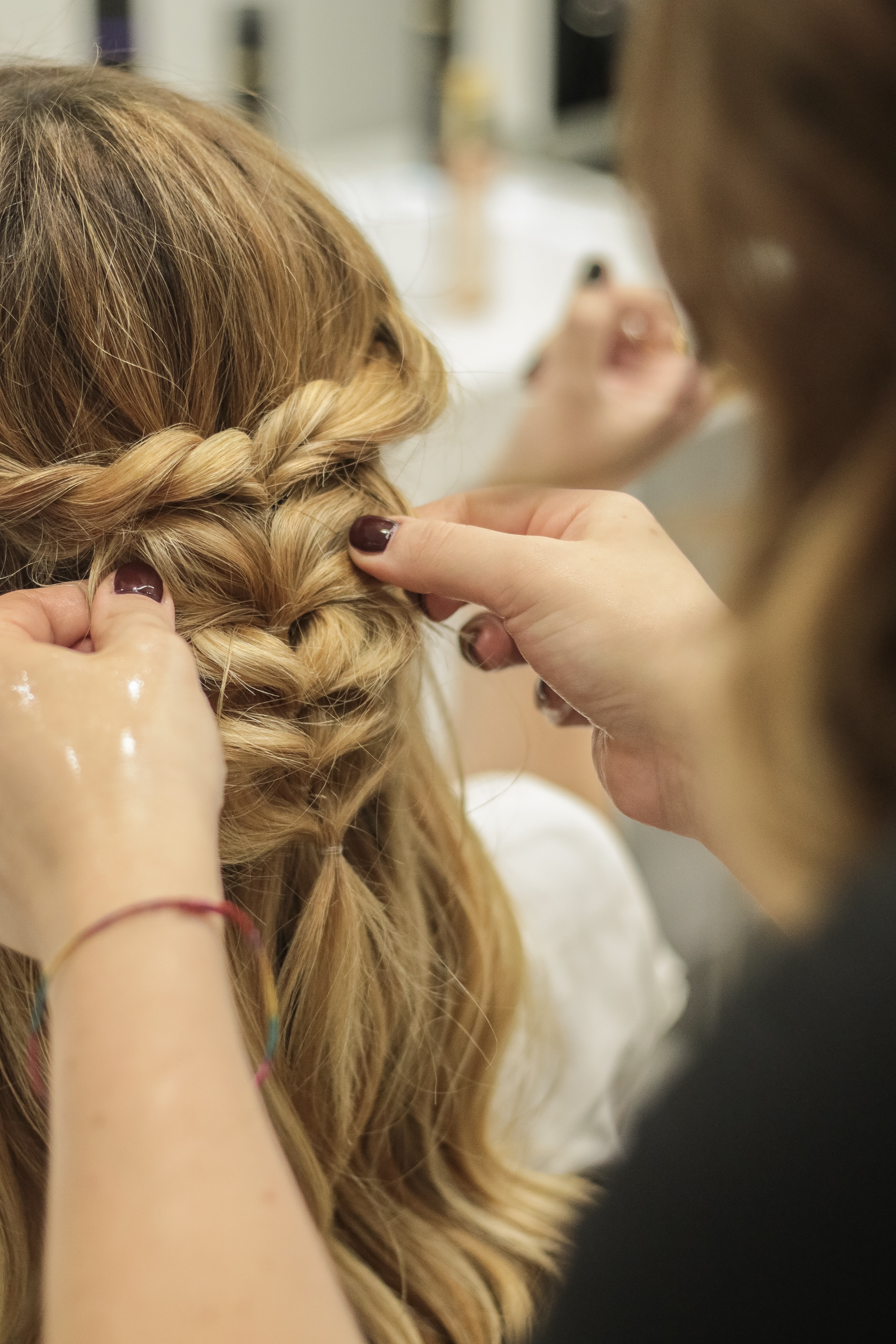 finta treccia con gli elastici