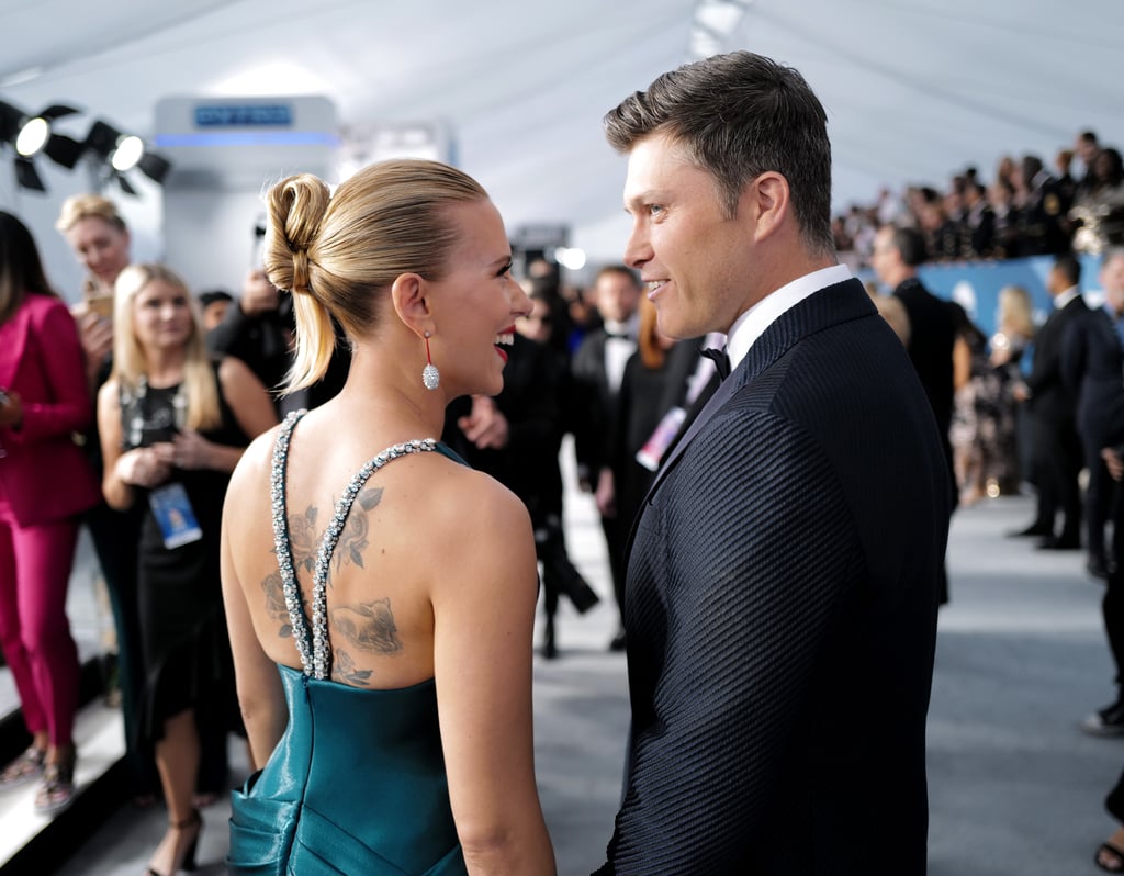 abito verde acqua scarlett johansson sag awards 2020